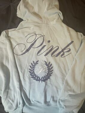 PINK Victoria's Secret Pale Blue Zip-Up Hoodie.  Like New!